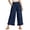 Navy-pants, variant on Aezemi Women Ruffle Cropped Pants Fashion Elastic Waist Loose Fit Straight Leg Cropped Pants Trendy Outdoor Palazzo Vacation Beach Casual Trousers with Pockets XXL