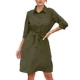 thumbnail image 3 of Lovebay Women's Casual Button Down Shirt Dress V Neck Tunic Blouses Tops with Pockets, 3 of 11