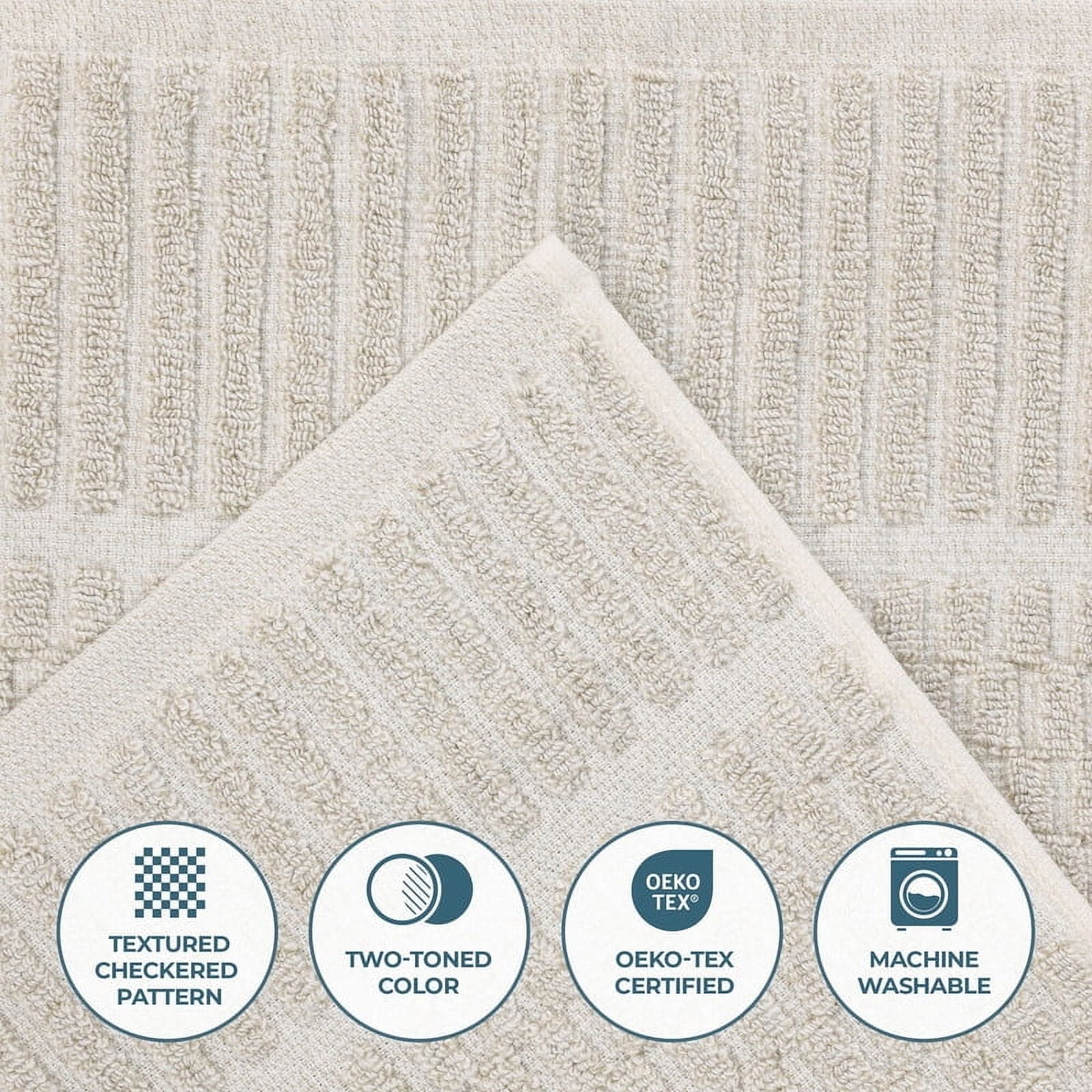 Superior Juno Viscose Cotton Blend Medium Weight 6 Piece Towel Set, Beige