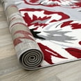 thumbnail image 4 of World Rug Gallery Modern Floral Design Red 7'6" x 9'5" Area Rug, 4 of 7