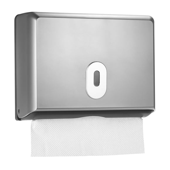 Dispensador de papel,Dispensador de pañuelos de baño montado en la pared Soporte para cajas de pañue Tomshoo Plata