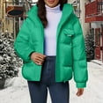 thumbnail image 2 of Breezora Women Mid Length Hooded Puffer Jacket Casual Loose Fit Warm Winter Coat Street Style XL Size Green, 2 of 5