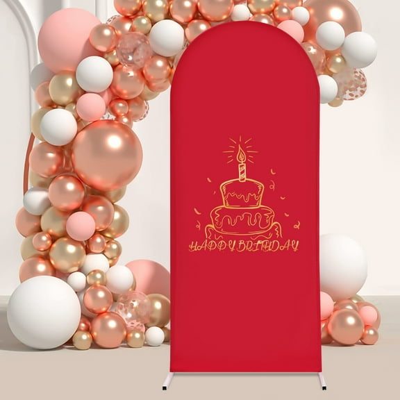1.8m Modern Arch Stand & Background Decoration Cover Stand Birthday Arch Frame Set Red
