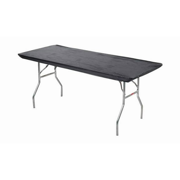 Kwik-Covers 8' Rectangle Plastic Table Covers 30" x 96", Bundle of 5 (Black)