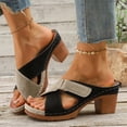 thumbnail image 2 of Dakaela Chunky Heel Sandals for Women 2026 Summer Dressy Slip on Slides Open Toe Arch Support Orthopedic Bridal Party Wedding Shoes Size 6-10 Grey, 2 of 9