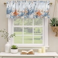 thumbnail image 2 of Blue Coastal Curtain Valances for Windows, Kitchen Valance Window Treatments Panel 2 Pack, Summer Beach Starfish Weeping Eucalyptus Ombre Rod Pocket Short Curtains for Bathroom Bedroom 54 x 18 Inch, 2 of 8