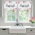 thumbnail image 4 of Easter Rabbits Tie Up Curtains 45 Inches Long, Kitchen Window Curtains Over Sink, Cute Bunny Faisy Leaf Eggs Spring Colorful Plaid Small Window Curtains Balloon Curtains Valances for Bedroom 34"x45", 4 of 8