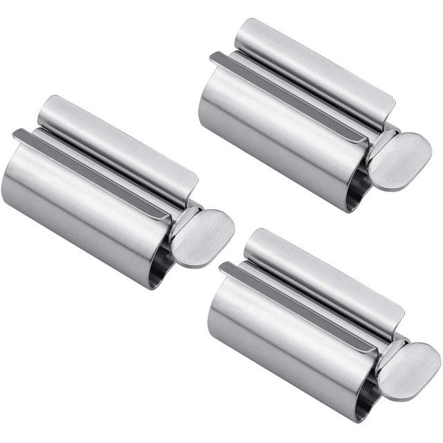 Apuakthei Rodillo para apretar pasta de dientes Rodillo para apretar de acero inoxidable, ahorre pasta de dientes, ahorre pasta, elimine los residuos: simple y práctico