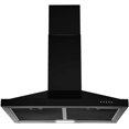 thumbnail image 1 of 24 Inch Wall Mount Range Hood 450CFM Stainless Steel Kitchen Vent - 3 Speed, LED Light, Ducted/Ductless Convertible, Matte Black, 55dB Quiet, 120V (Chimney Covers Included)‌, 1 of 14