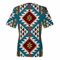 thumbnail image 4 of TQWQT Short Sleeve Shirts for Women Causal V Neck Western Aztec T Shirt Summer Loose Fit Ethnic Print Graphic Tees, 4 of 5
