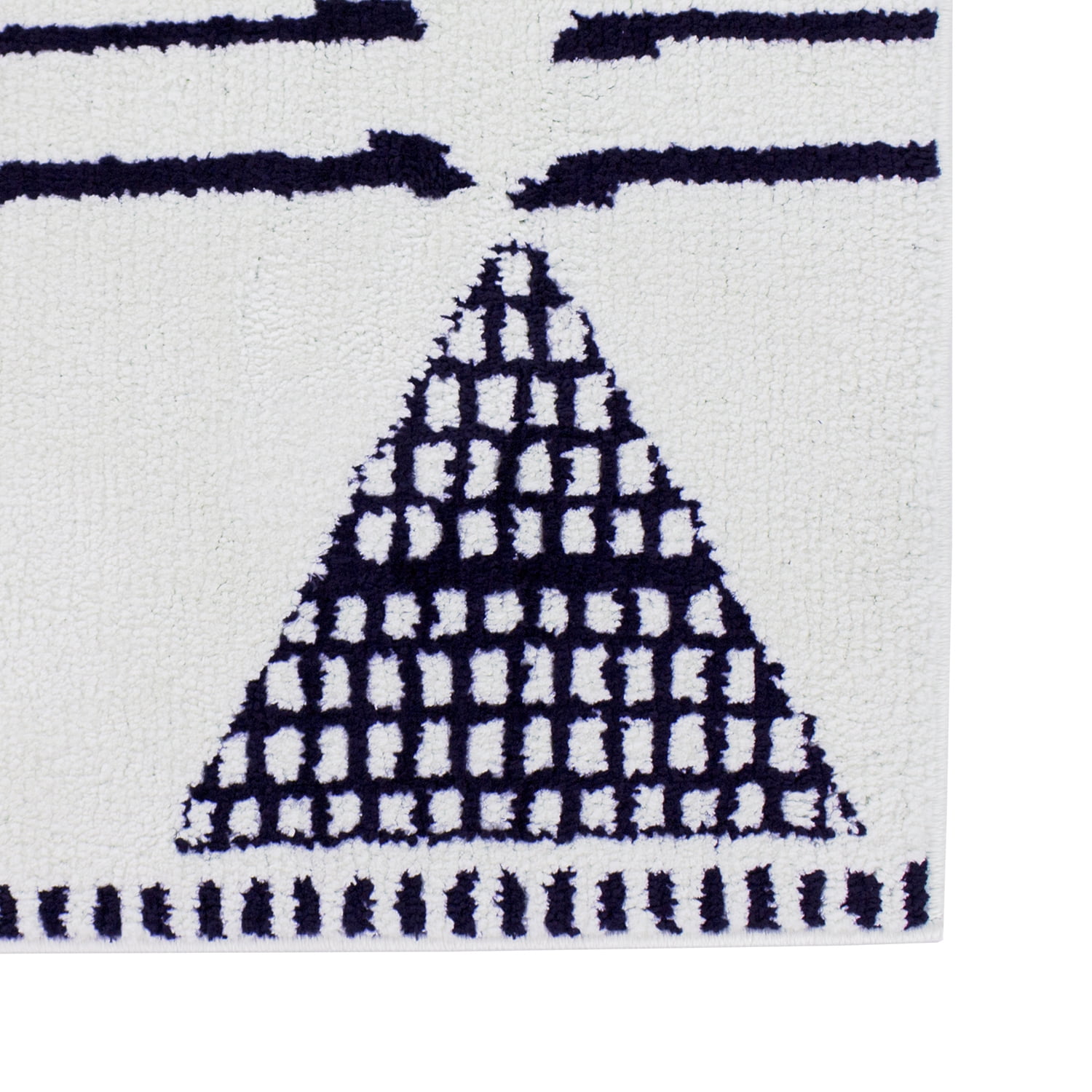 American Art Decor Soft Plush Geometric Moroccan Pile Shag Accent Rug 5x7 - Gray & White