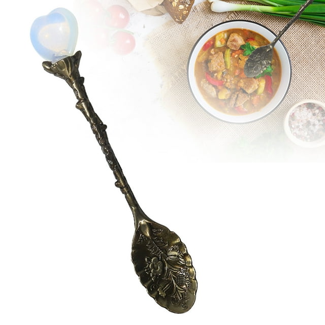 Natural Heart Spoon Long Handle Ice Coffee Table Runners 36 Inches with Place Mats Placement Mats for Dining Table round Dining Table Food Mat Wooden Wedges round Dining Table Set for 4
