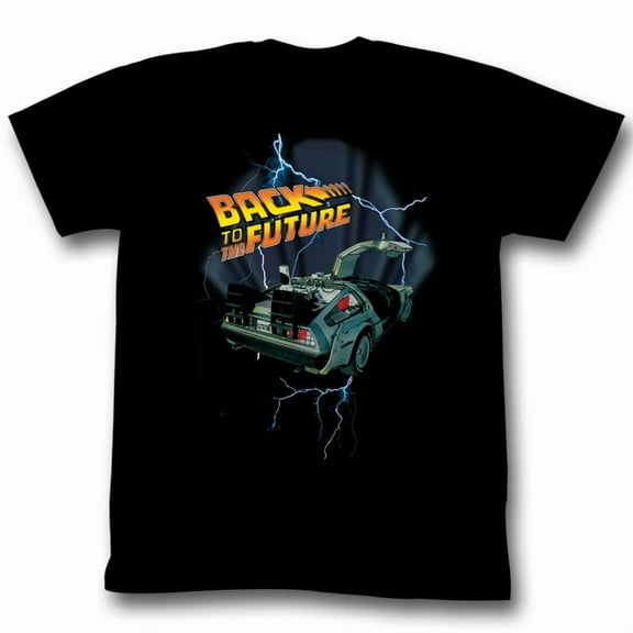Back to the Future Lightning Car Adult T-Shirt