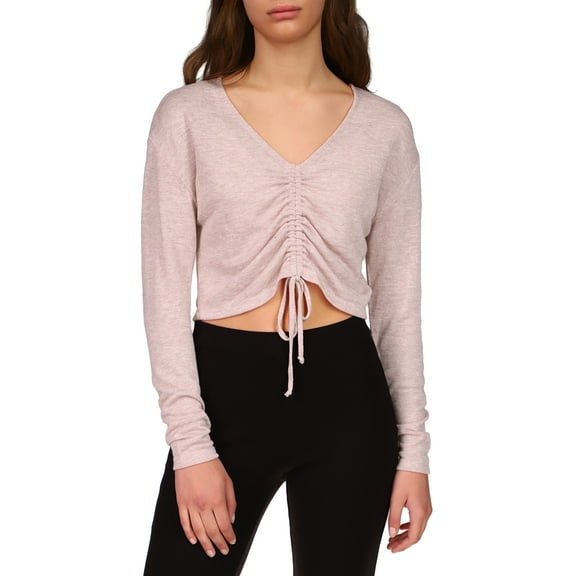 MSRP $54 Sanctuary Amora Ruched Long Sleeve Top Pink Size XS