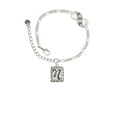 thumbnail image 2 of Delight Jewelry Silvertone Pebble Border Initial - N Silver-tone Paw Infinity Link Chain Bracelet, 6"+2" Extender, 2 of 3
