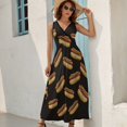 thumbnail image 5 of Hot Dog Womens Night Club Maxi Dress V Neck Sleeveless Bohemia Long Dresses, 5 of 9