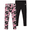 Pink Floral/Black, variant on RBX Girls Athletic Leggings - 2 Pack Soft Cotton Blend Athletic Yoga Pants Leggings for Girls