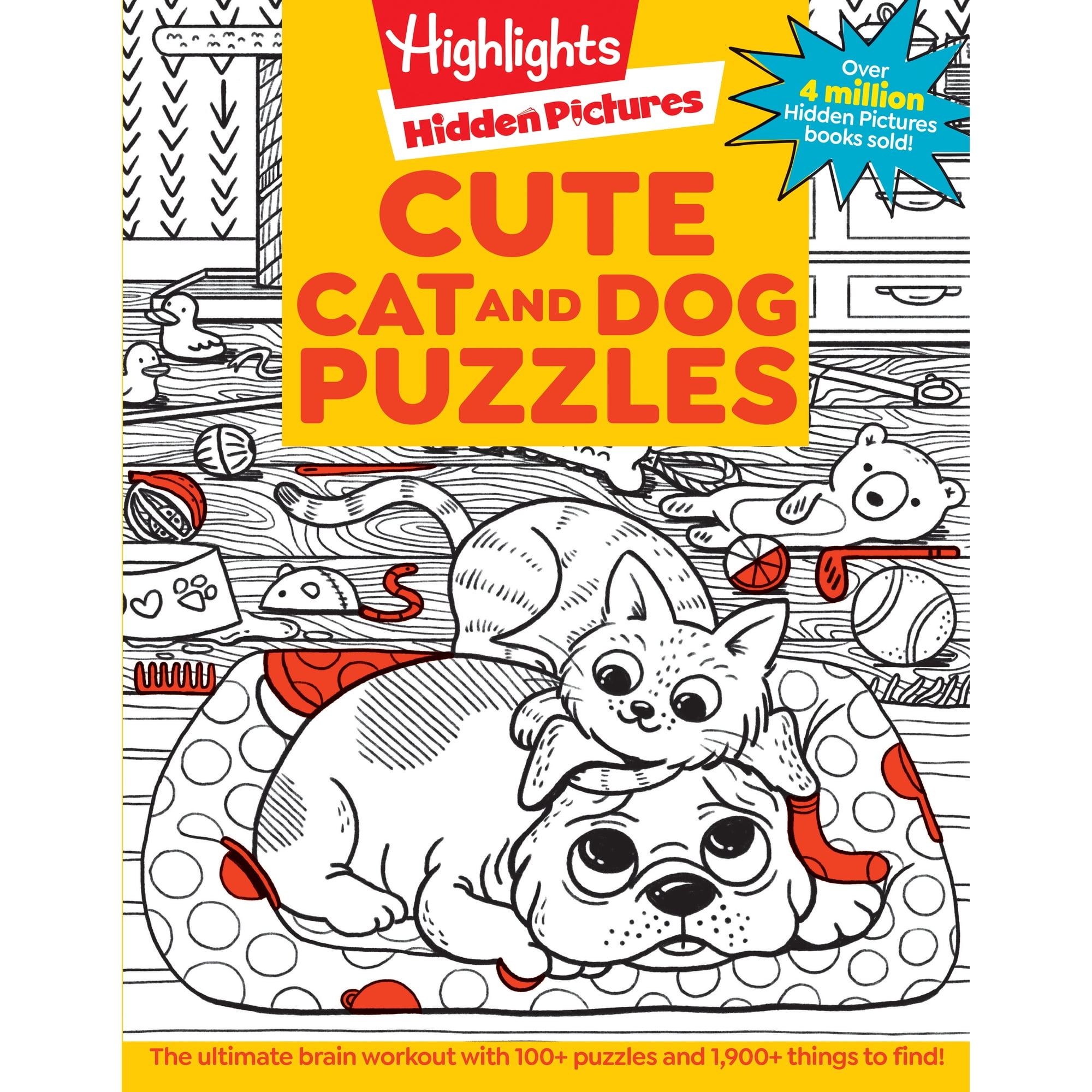 Cute Cat and Dog Puzzles: 144-Page Activity Book for Kids with over 1,800 Objects to Find, Search-And-Find Puzzles Featuring Cute Kittens and Puppies (Paperback)