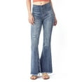 thumbnail image 4 of Risen Jeans Womens Juniors High Rise Pull On Flares  (Medium Denim, Small), 4 of 4