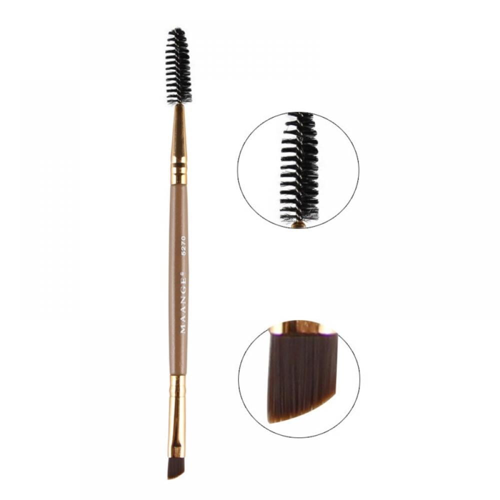 Double Ended Eyebrow Brush & Spoolie Angled Brow Brush for Precision