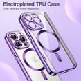 thumbnail image 3 of JETech Electroplated Case for iPhone 15 Pro 6.1-Inch, Camera Lens Full Protection, Compatible with MagSafe Wireless Charging, Shockproof Soft TPU Phone Cover (Purple), 3 of 7