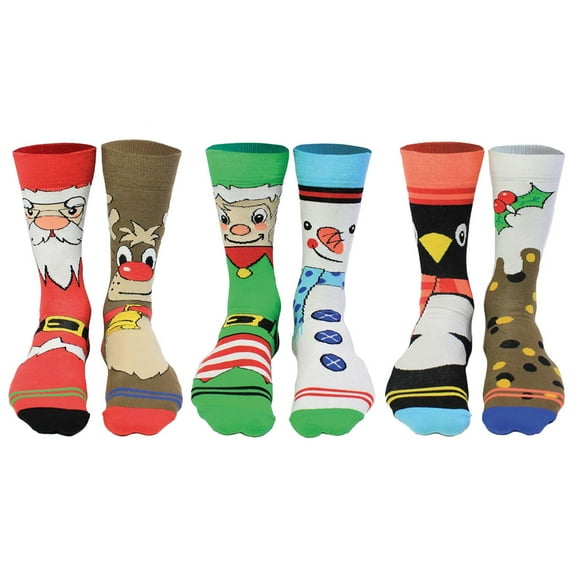 United Oddsocks Men's Socks, 6 Socks Pack - Stockings, Motto Santabanter 39-46 (Uk 6-11)