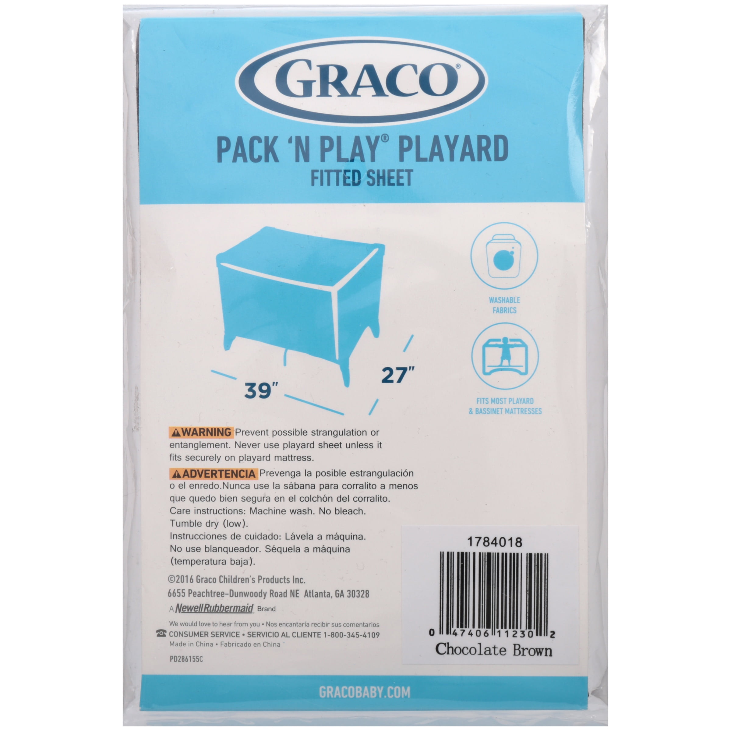 Graco Pack 'n Play Fitted Playard Sheet, Chocolate Brown