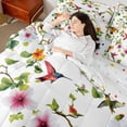 thumbnail image 4 of Castle Fairy Floral Hummingbird Bedding Comforter Set,Spring Garden Queen Bedding Sets, 4 of 8