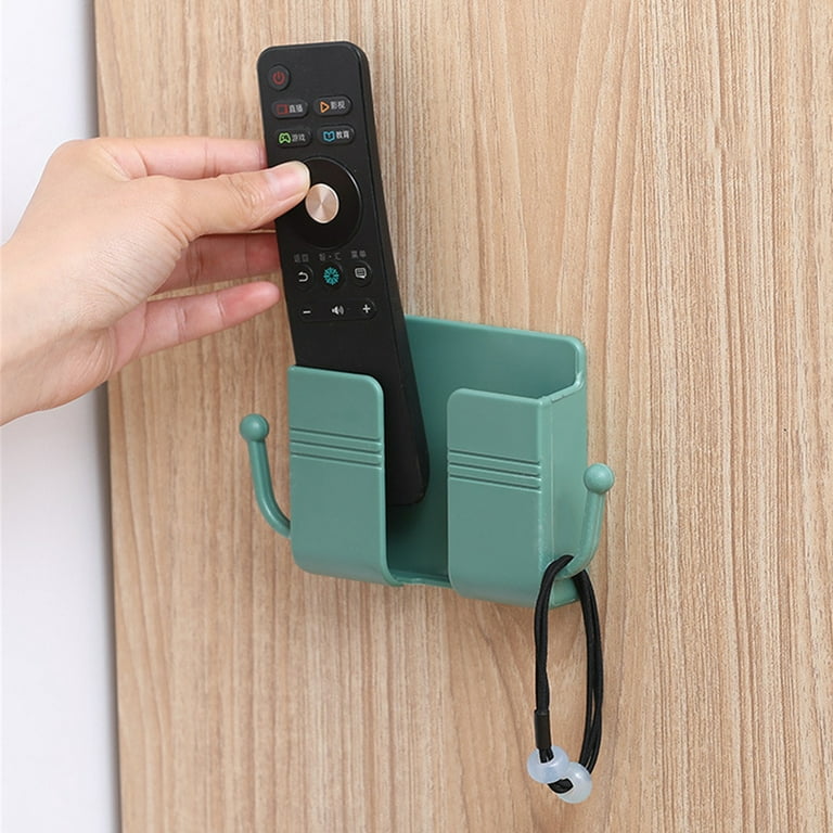 Hands DIY Wall Mount Phone Holder Self-Adhesive Remote Control Storage Box  Plastic Charging Phone Stand Small Gadgets Organizer Box for Bedroom