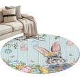 thumbnail image 2 of Area Rug 36in, Easter Rabbit Egg Flower Floor Carpet Living Room Rug, Spring Butterfly Tree Branch Wooden Non-Slip Welcome Mat Indoor Rugs for Bedroom Dining Room, 2 of 9