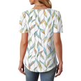 thumbnail image 5 of T-Shirts Parent-Femmes Manches Courtes Hauts Blouses Décontractées Élégantes Tenues Printemps Été Fluides Plissées devant Col Rond, 5 of 5