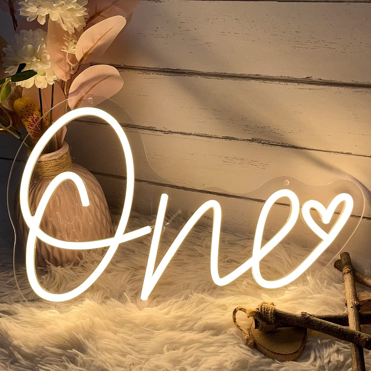 ZPL Neon Sign, One Year Old Birthday Table Number Neon Sign Wedding