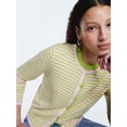 thumbnail image 6 of Free Assembly Women's and Women's Plus Solid, Stripe, & Print Classic Cozy Yarn Cardigan Sweater, Lightweight, Sizes XS-4X, 6 of 7