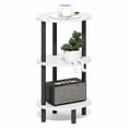 thumbnail image 2 of Furinno Turn-N-Tube 3-Tier Oval Side Table, White End Table, Night Stand, Bedside Table for Living Room, Bedroom, Plain White/Black, 2 of 6