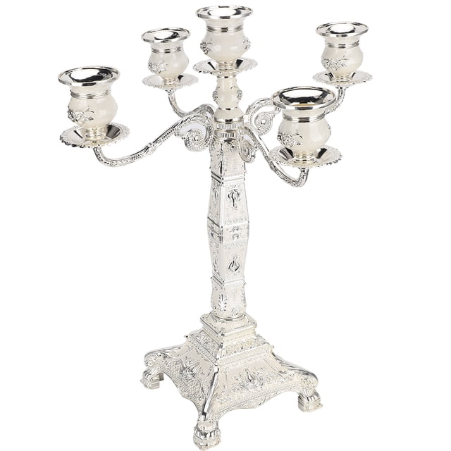 European Vintage Home Candelabra Embossed Candle Holder Dinner Table Wedding Ornaments