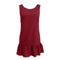 thumbnail image 2 of ASEIDFNSA Womens Tank Dress Sleeveless Crew Neck Ruffle Hem Short Summer Dress, 2 of 5