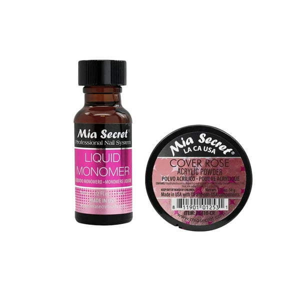 Mia Secret - Liquid Monomer (0.5oz) & Cover Rose Acrylic Powder (0.5 oz) - Combo