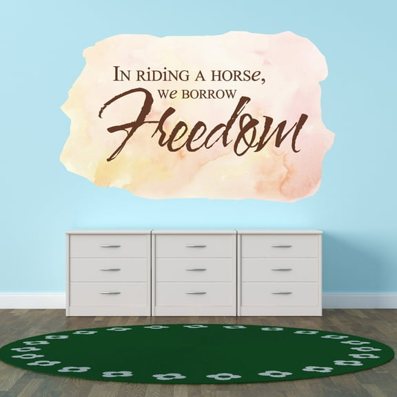 Quotes & Sayings Wall Decals for Family Living Room - Animal Independence Horse DIY & Creativity Boy Girl Bedroom Wall Sticker - Size: 10 In x 6 In