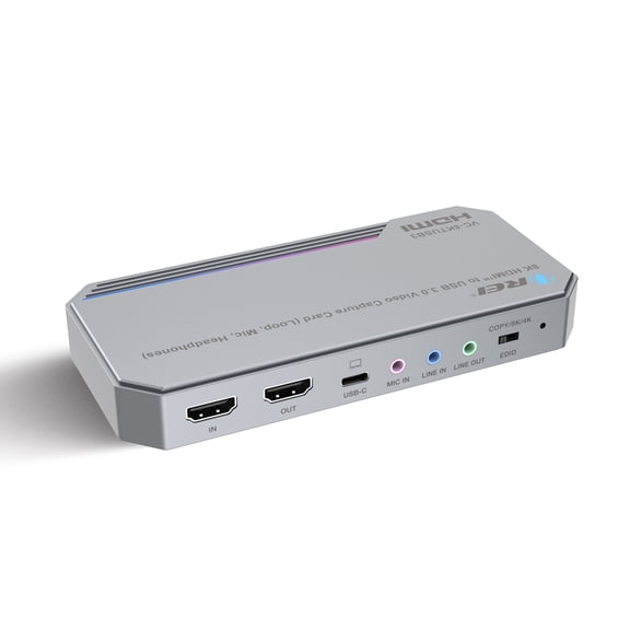 OREI 8K HDMI™ to USB 3.0 Video Capture Card (Loop, Mic, Headphones) - (VC-8KTUSB3)
