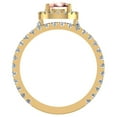 thumbnail image 3 of Pear Cut Pink Morganite Halo Wedding Ring Set 14K Gold 2.20 Carat (G,SI), 3 of 5