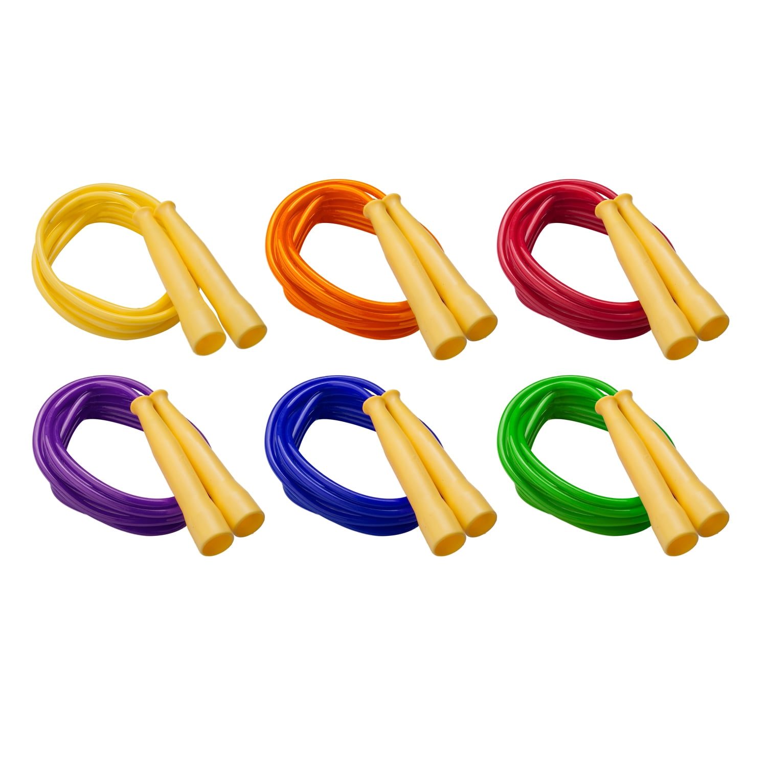 Champion Sports Licorice Speed Jump Rope, 8' with Yellow Handles, Pack of 6