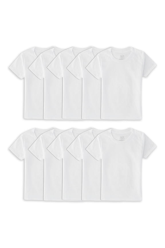 Toddler Boy EverSoft Cotton White Crew Undershirts, 10 Pack, Sizes 2T-5T