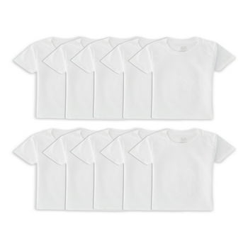 Fruit of the Loom Toddler Boy EverSoft Crew Undershirts, 10 Pack, Sizes 2T-5T