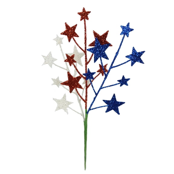 Mainstays 13.5 inches Indoor Artificial Star Glitter Pick, Red, Blue and White Color.