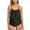 e2-black tankini swimsuits for women, variant on 2 Piece Swimsuits for Women Blouson Tankini Top and Shorts Bottom Crewneck Bathing Suit Adjustable Double Shoulder Straps Tummy Control Bathing Suits with Bra on Clearance Black,L