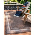 thumbnail image 2 of Unique Loom Outdoor Border Solid Tonal Rug 7' x 10' Rectangle Brown/Beige, 2 of 2