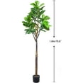 thumbnail image 2 of Maydear Artificial Fiddle Leaf Fig in Pot Faux Houseplant, for Indoor Outdoor House Home Office Garden Modern Decoration Housewarming Gift, 70”, 1 Pack, 2 of 3
