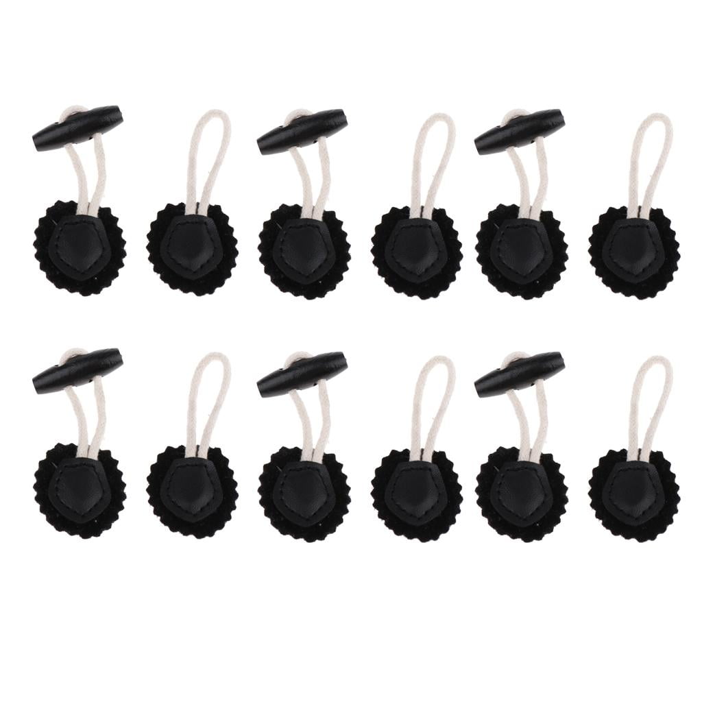 6 pairs of leather toggle buttons duffle coat duffle coat closure ...