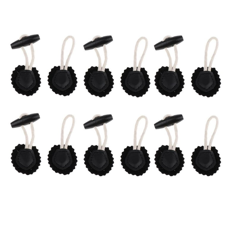 5 Pairs Black Toggle Buttons for Coats Decorative Buttons Metal