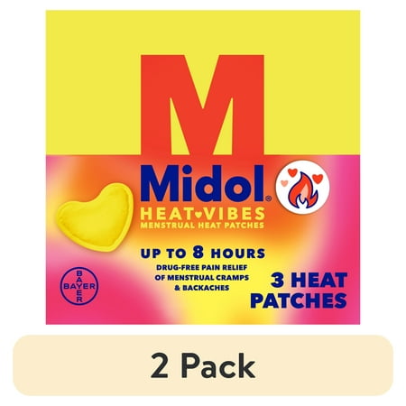 (2 pack) Midol Heat Vibes Menstrual Pain Relief Heat Patches - 3 Count